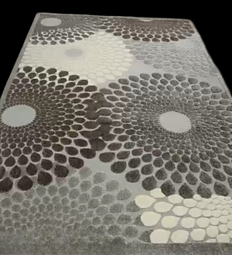 Persian machine-made geometric circular rug