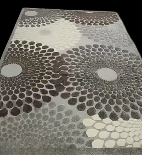 Persian machine-made geometric circular rug