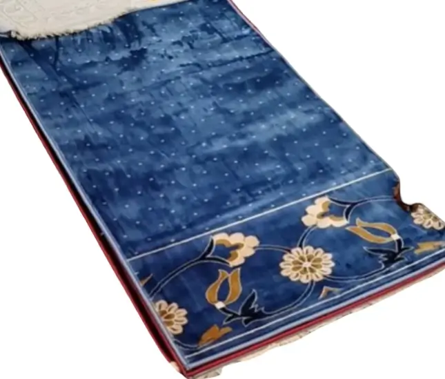 Denim Blue Floral Prayer Mat