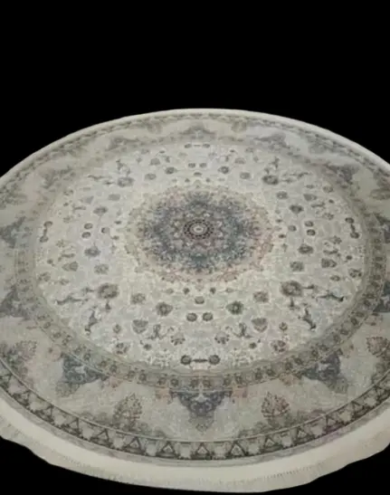 Persian machine-made oval medallion rug