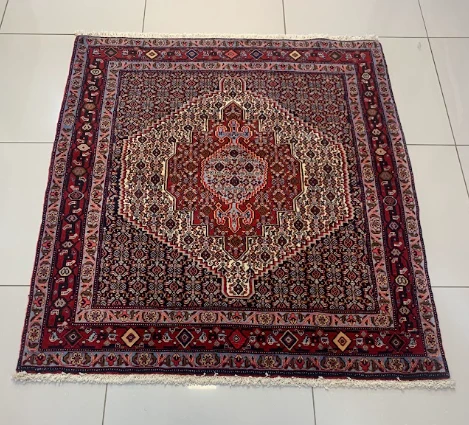 Bakhtiari garden panel rug with compartments of trees and birds