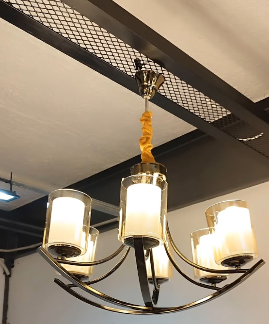 Upward-Curving Arm Chandelier