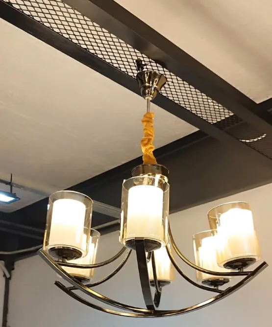 Upward-Curving Arm Chandelier